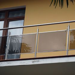 Ограждение балкона, выполненное из нержавеющей стали